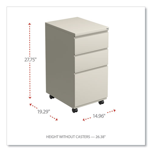 File Pedestal with Full-Length Pull, Left or Right, 3-Drawers: Box/Box/File, Legal/Letter, Putty, 14.96" x 19.29" x 27.75" - Image 2