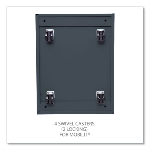 File Pedestal with Full-Length Pull, Left or Right, 2-Drawers: Box/File, Legal/Letter, Charcoal, 14.96" x 19.29" x 21.65" - Image 4