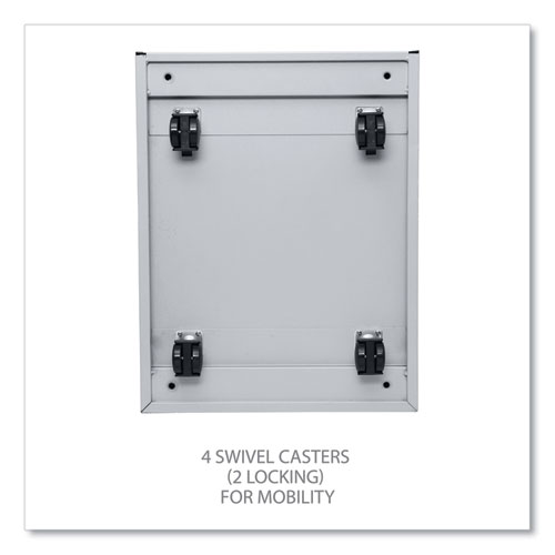 File Pedestal with Full-Length Pull, Left or Right, 2 Legal/Letter-Size File Drawers, Light Gray, 14.96" x 19.29" x 27.75" - Image 4