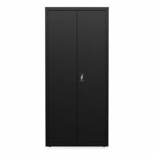 Economy Assembled Storage Cabinets, 4 Shelves, 30" x 15" x 66", Black