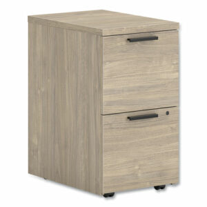 10500 Series Mobile Pedestal File, Left/Right, 2-Drawers: File/File, Legal/Letter, Kingswood Walnut, 15.75" x 22.75" x 28"