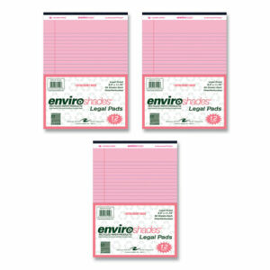 Enviroshades Legal Notepads, 50 Pink 8.5 x 11.75 Sheets, 36 Notepads/Carton