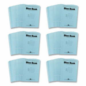 Examination Blue Book, Wide/Legal Rule, Blue Cover, (12) 11 x 8.5 Sheets, 300/Carton