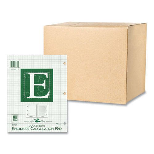Engineer Pad, (0.5" Margins), Quad Rule (5 sq/in, 1 sq/in), 200 Light Green 8.5 x 11 Sheets/Pad, 12/Carton - Image 2