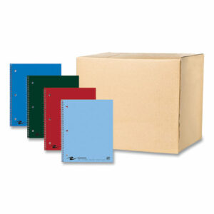 Subject Wirebound Notebook, 2-Subject, Medium/College Rule, Assorted Cover Colors, (100) 11 x 9 Sheets, 24/Carton