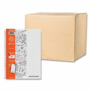 Whitelines Notebook, Dotted Rule (5 mm), Gray/Orange Cover, (70) 8.25 x 5.75 Sheets, 12/Carton