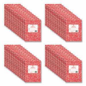 Grade School Wirebound Composition Book, Grade 1 Manuscript Format, Red Marble Cover, (36) 9.75 x 7.5 Sheets, 48/Carton