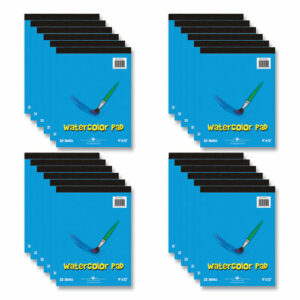 Kids Art Watercolor Notepad, 25 White 9 x 12 Sheets, 24/Carton