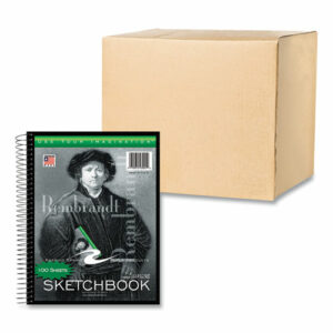 Sketch Book, 60 lb Drawing Paper Stock, Black/Green/White Cover, (100) 11 x 8.5 Sheets, 12/Carton