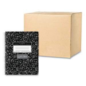 Spring Signature Composition Notebook, Medium/College Rule, Black Marble Cover, (70) 9.75 x 7.5 Sheets, 24/Carton
