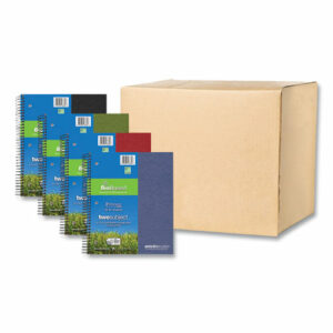 Earthtones BioBased Paper Notebook, 2-Subject, College Rule, Randomly Assorted Cover Colors, (100) 11 x 9 Sheets, 24/Carton