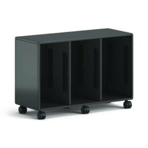 Class-ifi Tote Storage Cabinet, Three-Wide, 46.63" x 18.75" x 31.38", Charcoal Gray