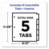 Insertable Dividers w/Single Pockets, 5-Tab, 11.25 x 9.13, White, 1 Set - Image 3