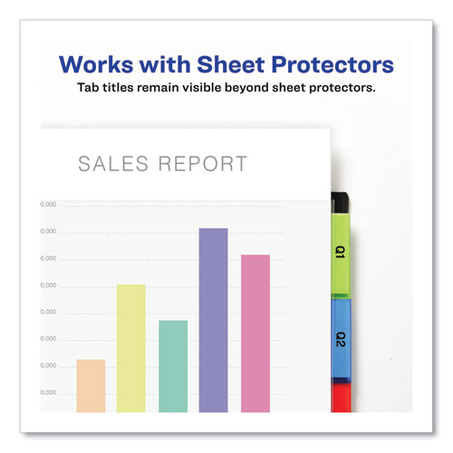 Insertable Big Tab Plastic 1-Pocket Dividers, 5-Tab, 11.13 x 9.25, Assorted, 1 Set - Image 2