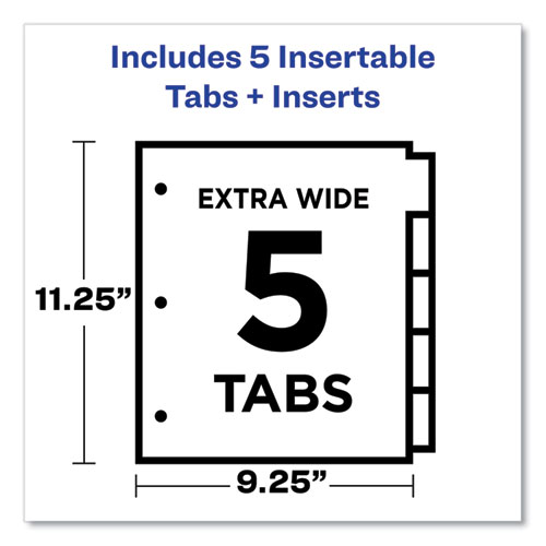 Insertable Big Tab Plastic 1-Pocket Dividers, 5-Tab, 11.13 x 9.25, Assorted, 1 Set - Image 3