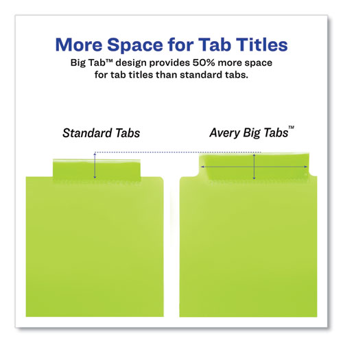 Insertable Big Tab Plastic 1-Pocket Dividers, 5-Tab, 11.13 x 9.25, Assorted, 1 Set - Image 6