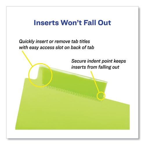 Insertable Big Tab Plastic 1-Pocket Dividers, 5-Tab, 11.13 x 9.25, Assorted, 1 Set - Image 7