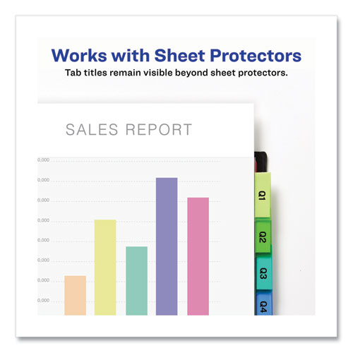 Insertable Big Tab Plastic 1-Pocket Dividers, 8-Tab, 11.13 x 9.25, Assorted, 1 Set - Image 2