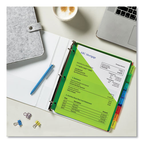 Insertable Big Tab Plastic 1-Pocket Dividers, 8-Tab, 11.13 x 9.25, Assorted, 1 Set - Image 9