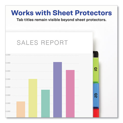 Insertable Big Tab Plastic 2-Pocket Dividers, 5-Tab, 11.13 x 9.25, Assorted, 1 Set - Image 2