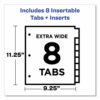Insertable Big Tab Plastic 2-Pocket Dividers, 8-Tab, 11.13 x 9.25, Assorted, 1 Set - Image 3