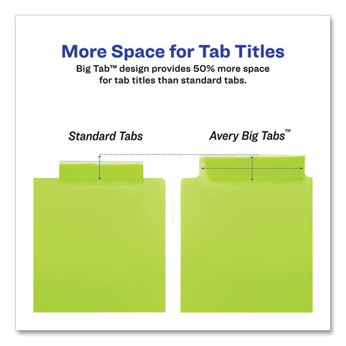 Insertable Big Tab Plastic 2-Pocket Dividers, 8-Tab, 11.13 x 9.25, Assorted, 1 Set - Image 6