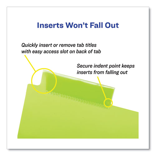 Insertable Big Tab Plastic 2-Pocket Dividers, 8-Tab, 11.13 x 9.25, Assorted, 1 Set - Image 7