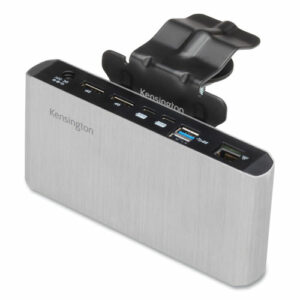 702500NIB0015, SKILCRAFT Kensington Universal Docking Station Thunderbolt 3/USB-C Dual 4K with Mounting Bracket, Silver