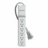 Home/Office Surge Protector with Rotating Plug, 6 AC Outlets, 6 ft Cord, 720 J, White - Image 2