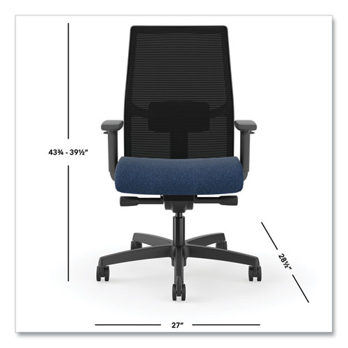 Ignition 2.0 4-Way Stretch Mid-Black Mesh Task Chair, Supports Up to 300 lb, 17" to 21" Seat Height, Navy/Black - Image 2
