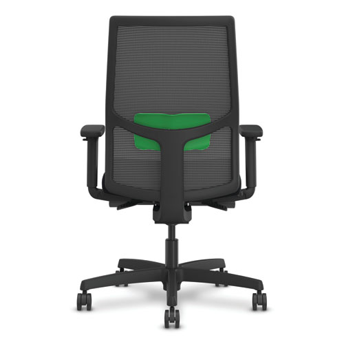 Ignition 2.0 4-Way Stretch Mid-Back Task Chair, Green Adjustable Lumbar Support, Black Seat, Black Back, Black Base - Image 4