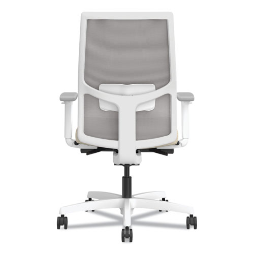Ignition 2.0 4-Way Stretch Mid-Back Task Chair, White Adjustable Lumbar Support, Biscotti Seat, Fog Back, White Base - Image 2