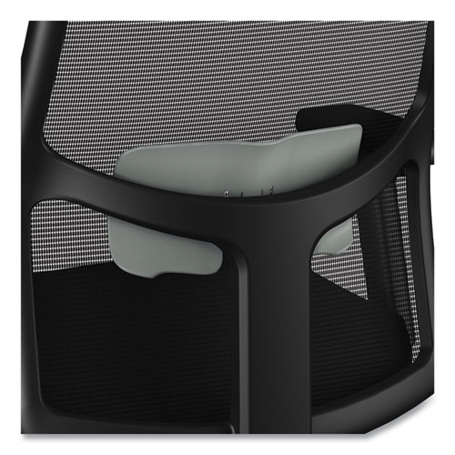 Ignition 2.0 4-Way Stretch Mid-Back Mesh Task Chair, Gray Adjustable Lumbar Support, Black - Image 2