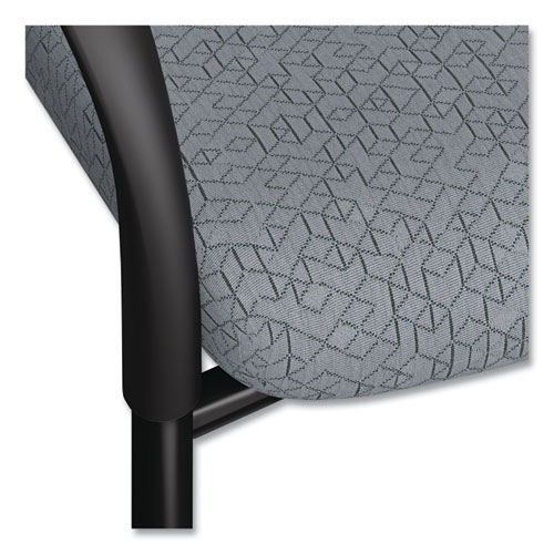 Ignition Series Mesh Back Mobile Stacking Chair, Fabric Seat, 25 x 21.75 x 33.5, Basalt/Black - Image 4