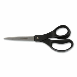 Scissors, 8" Long, Straight Black Handle
