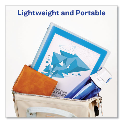 Flexi-View Binder with Round Rings, 3 Rings, 1" Capacity, 11 x 8.5, Blue - Image 4