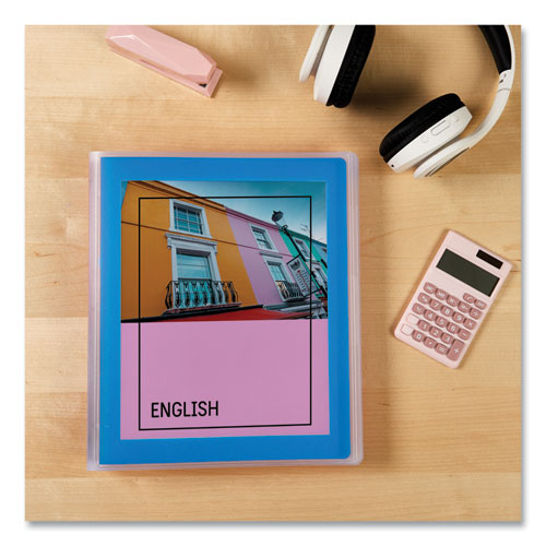 Flexi-View Binder with Round Rings, 3 Rings, 1" Capacity, 11 x 8.5, Blue - Image 6