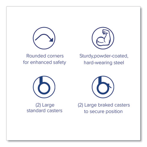 Callero Plus Treble Column Trolley Set 17, Metal, 1 Shelf, 16 F1 Bins, 4 F2 Bins, 40.6" x 17.3" x 41.5", Silver/Royal Blue - Image 3