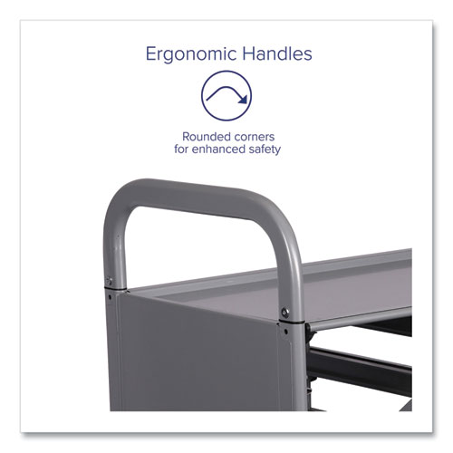 Callero Plus Treble Column Trolley Set 17, Metal, 1 Shelf, 16 F1 Bins, 4 F2 Bins, 40.6" x 17.3" x 41.5", Silver/Royal Blue - Image 6