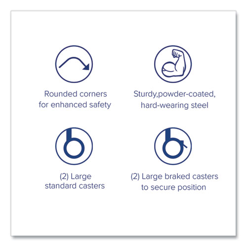 Callero Plus Treble Column Trolley Set 16, Metal, 1 Shelf, 6 F2 Deep Bins, 40.6" x 17.3" x 41.5", Silver/Royal Blue - Image 8