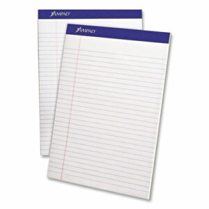 Perforated Writing Pads, Wide/Legal Rule, (50) White 8.5 x 11.75 Sheets, Dozen