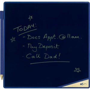 VersaTiles Memo Board, 8.25" x 8.25", Black Surface, Blue Plastic Frame