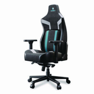 Python II Ergonomic Chair, Supports up to 300 lb, 18.88" to 22.83" Seat Height, Black Fabric Seat, Black/Blue Fabric Back