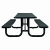 Expanded Steel Picnic Table, Rectangular, 96 x 62 x 29.5, Black Top, Black Base/Legs - Image 3