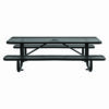 Expanded Steel Picnic Table, Rectangular, 96 x 62 x 29.5, Black Top, Black Base/Legs - Image 2