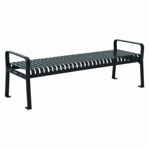 Steel Slat Flat Bench, 70" x 24" x 24.25", Black Seat, Black Base