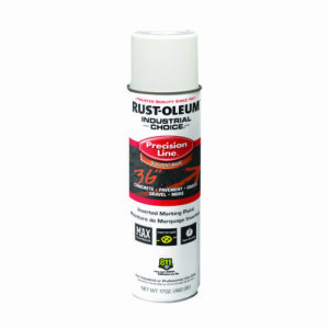 Industrial Choice M1600 System Solvent-Based Precision Line Marking Paint, Flat White, 17 oz Aerosol Can, 12/Carton