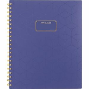 Badge Geo Weekly/Monthly Planner, 11 x 9.25, Purple/Gold Cover, 13-Month (Jan to Jan): 2025 to 2026
