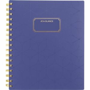 Badge Geo Weekly/Monthly Planner, 8.88 x 7.69, Purple/Gold Cover, 13-Month (Jan to Jan): 2025 to 2026
