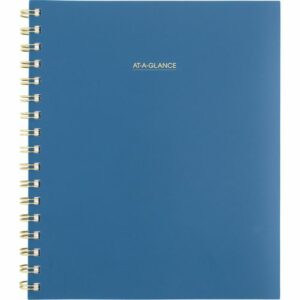 Harmony Weekly/Monthly Poly Planner, 8.88 x 7.69, Blue/Gold Cover, 13-Month (Jan to Jan): 2025 to 2026